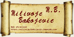 Milivoje Bakojević vizit kartica
